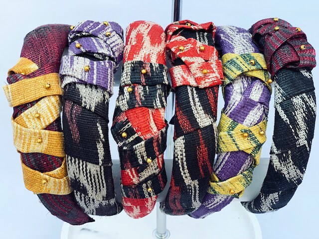 Women's Headband - Made from handwoven fabrics from the Philippines, Tnalak Headband, Tinalak Headband