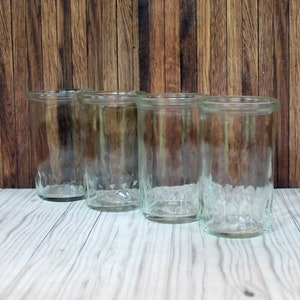 Vintage Clear Glass Jelly Jar Juice Glasses Tumblers Set of 6 Clear  Drinking Glass 