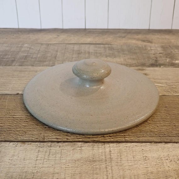 Salt Glazed Gray Pottery Lid Only 6.25" Diameter