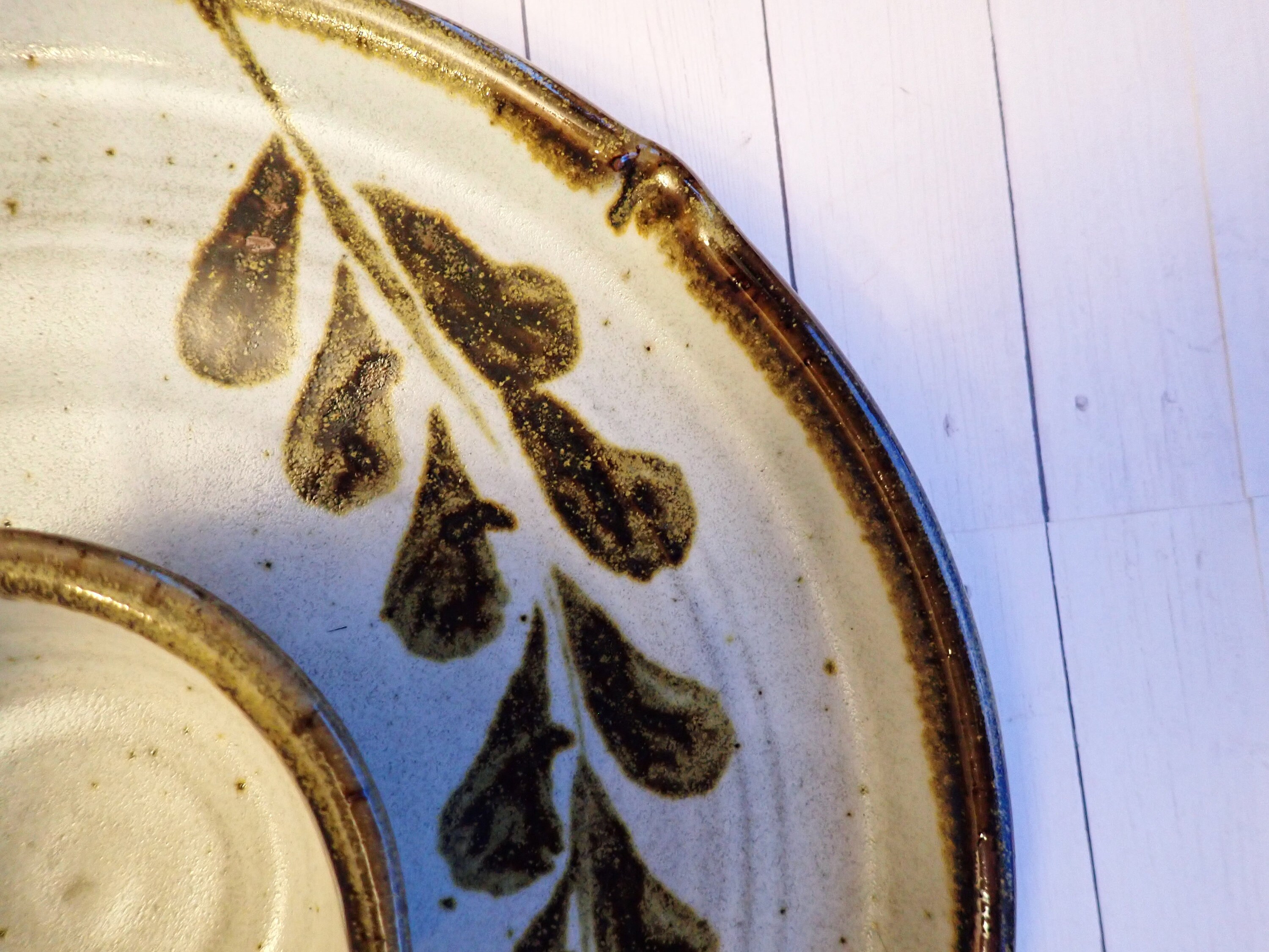 Vintage Peggy Ahlgren Wilson Creek Pottery Chip Dip Plate Appetizer