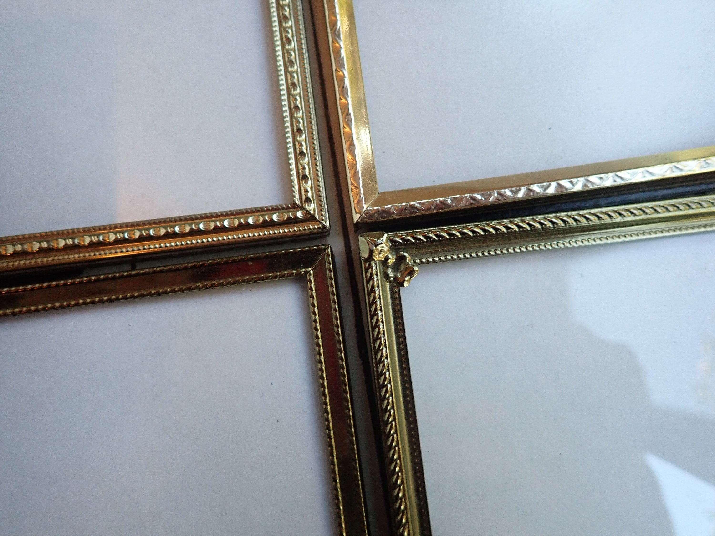 Vintage 3x5 Metal Gold Brass Colored Photo Picture Frame Set of 4
