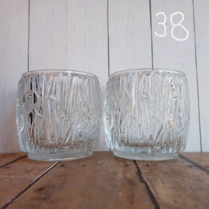 Vintage Clear Glass Votive Candle Holder PAIRS YOU CHOOSE Set of 2 Hobnail Ribbed Diamond Floral Avon Homco Home Interiors Princess House #38 Crackled Glass