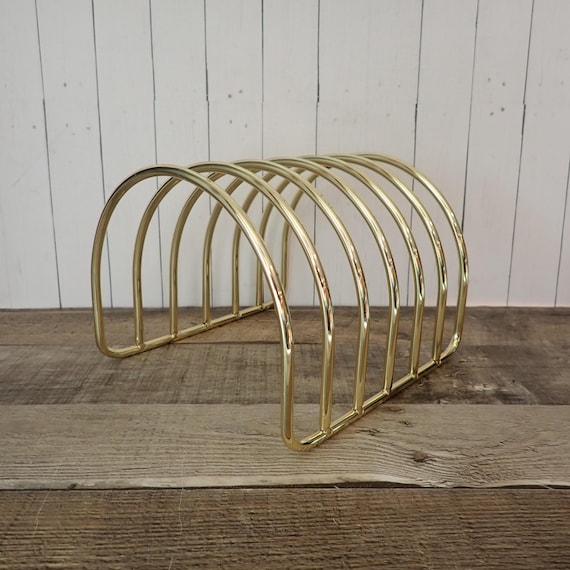 Vintage Brass Gold Metal File Folder Organizer Holder