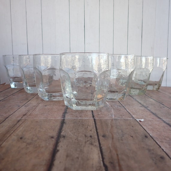 Vintage Libbey CHIVALRY Clear Old Fashioned Glass Set of 8 Flat Paneled 8 oz. Glasses