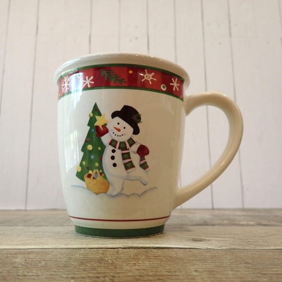 Vintage Longaberger Pottery BLUSTER The Snowman Mug Coffee Cup