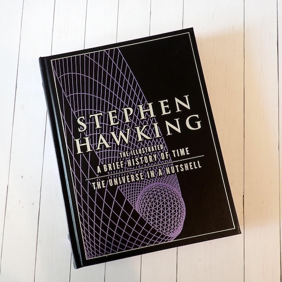 Vintage Stephen Hawking The Illustrated A Brief History of Time and The Universe in a Nutshell Hardcover Special Edition