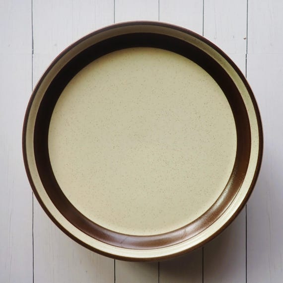 Vintage Mikasa Potters Art SAND DUNE Salad Plate Set of 4 Cream with Brown Stripes Banded Rim Ben Seibel Design