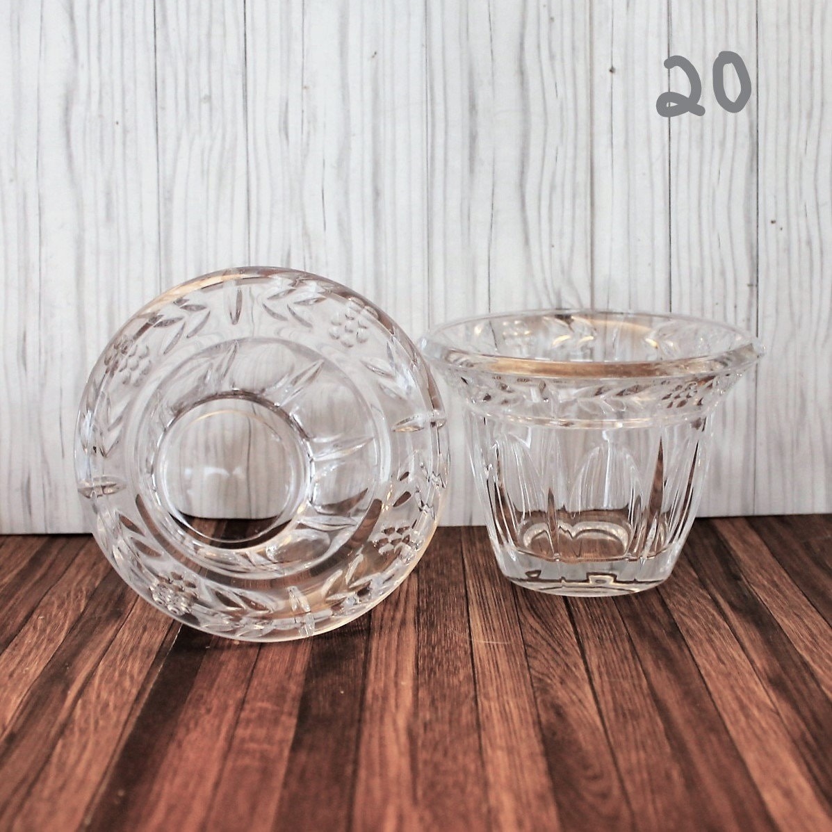 Vintage Clear Glass Votive Candle Holder PAIRS YOU CHOOSE Set of 2