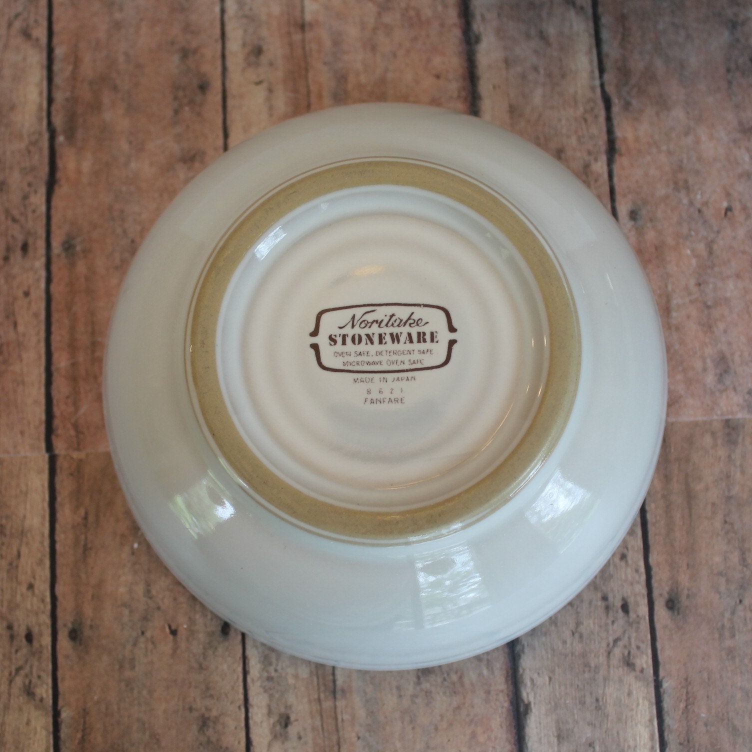 Vintage Noritake Stoneware FANFARE Cereal Bowl Set of 2 Cream Stoneware