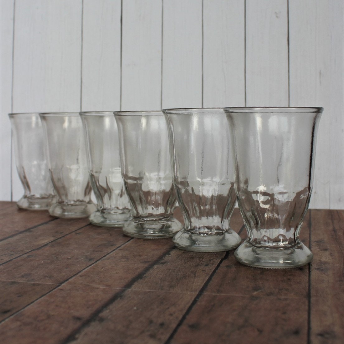 Vintage Clear Glass Jelly Jar Juice Glasses Tumblers Set of 6 Clear