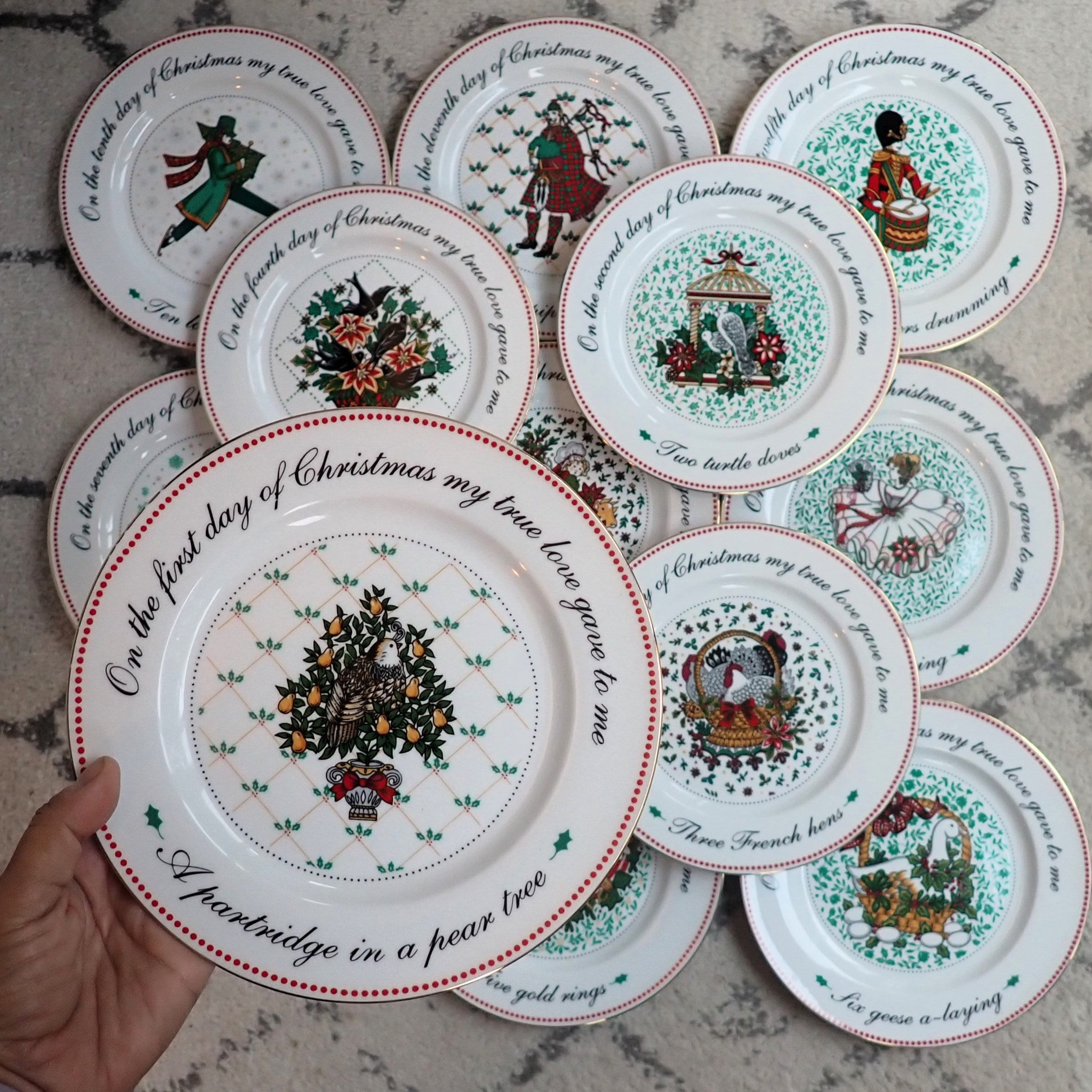 Vintage Domestications Twelve Days of Christmas 8 Salad Plate