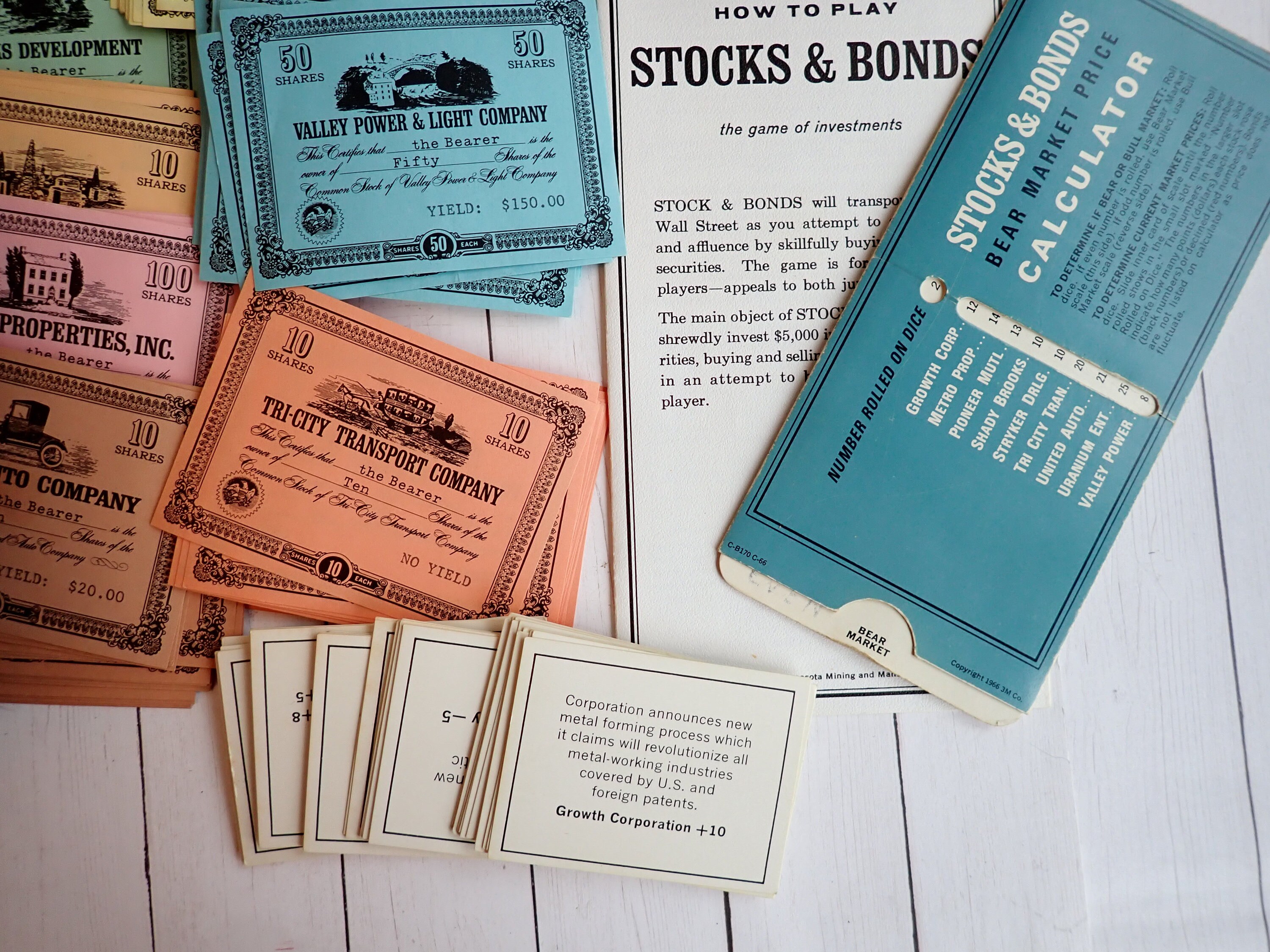 Vintage 3M Bookshelf Game Stocks and Bonds Board Game with Original Box