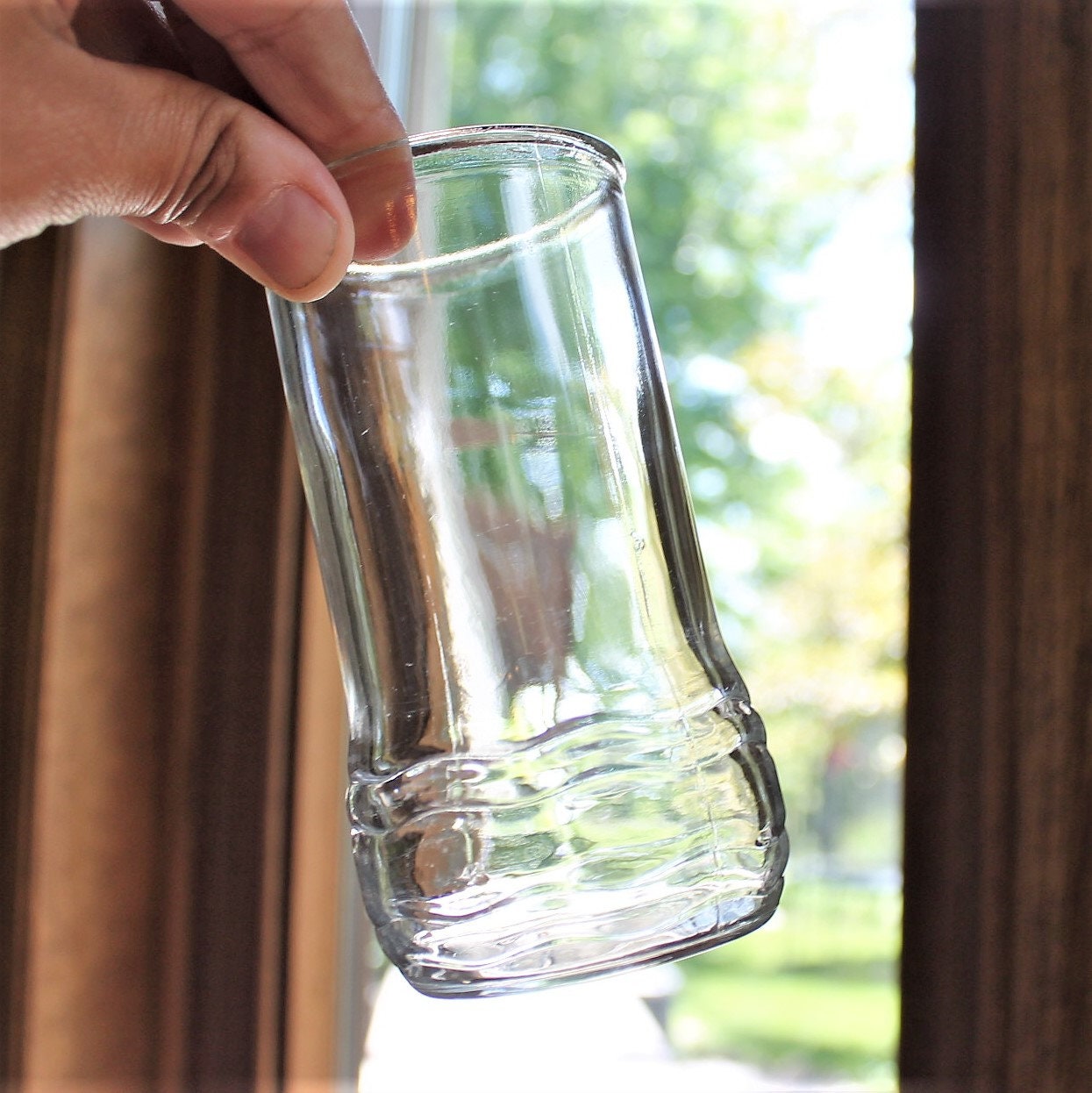 Vintage Jelly Jar Tumbler Glasses Set of 4 Tumblers with Rounded Bottom