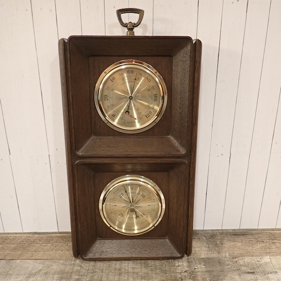 Vintage Weather Station Wall Hanging Temperature Humidity Gauge Barometer Springfield Instrument Company
