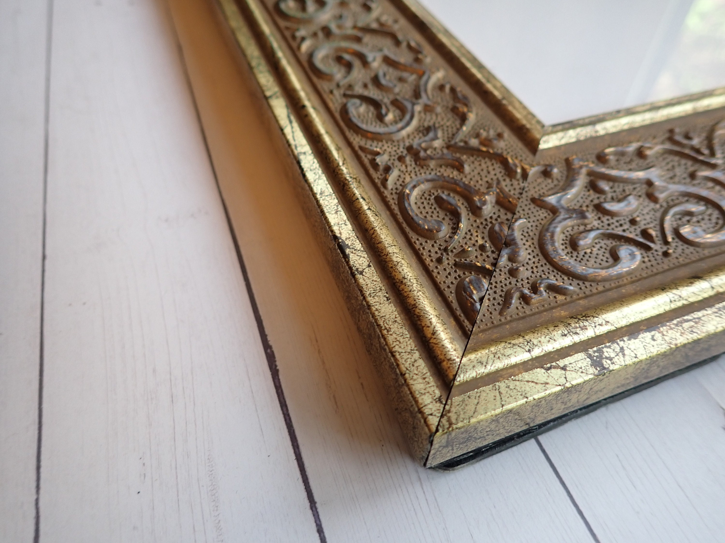 Vintage 8x10 Frame Set of 2 Wide Gold Frames with Scroll Design