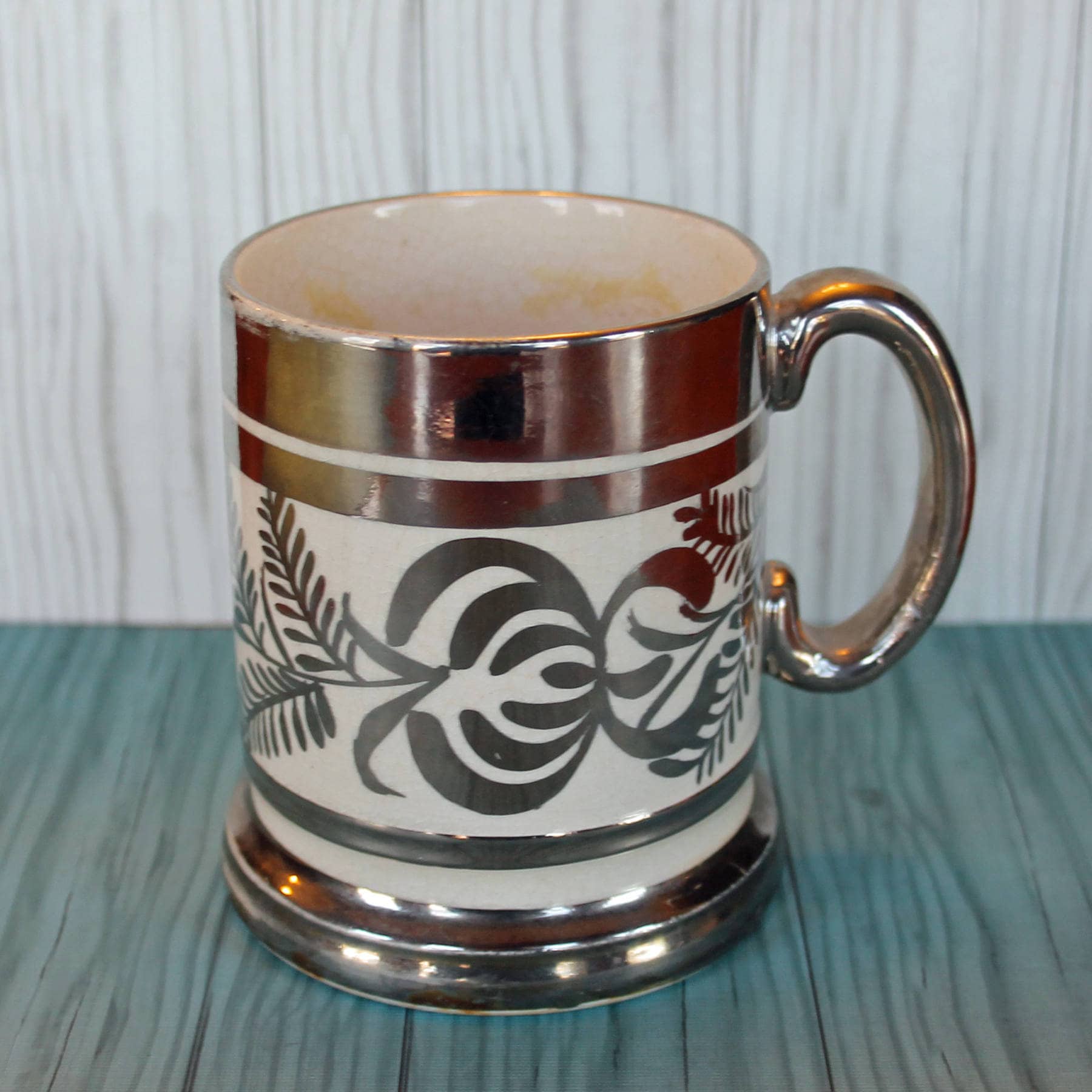 Vintage Arthur Wood Silver Luster Mug Lusterware Tankard Coffee Cup