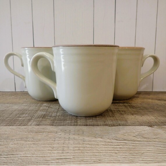 Vintage Noritake MADERA IVORY Mug Coffee Cup Set of 3 Cream Tan Modern Stoneware