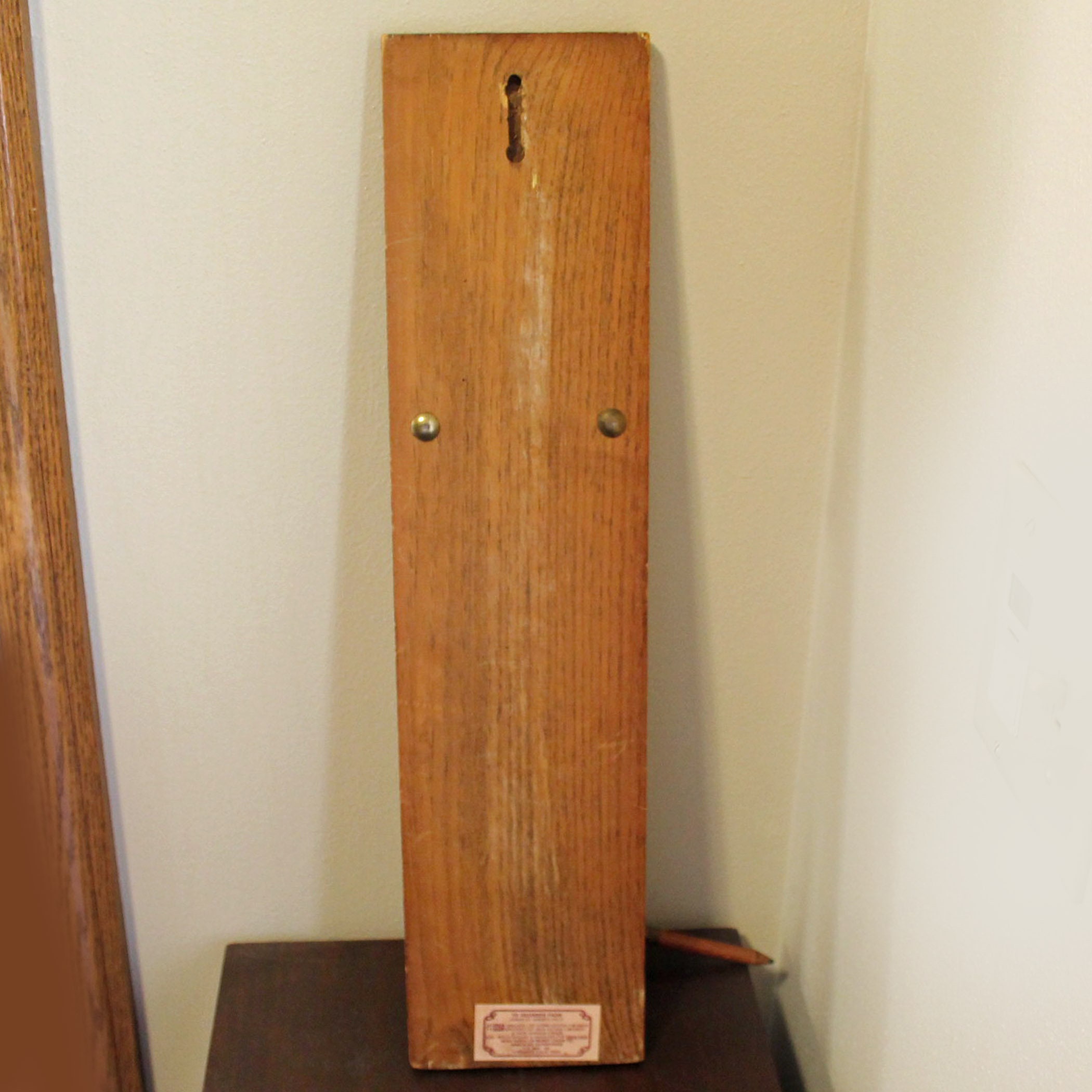 Vintage Wooden Grocery List or To Do List Holder Wall Mounted Memo