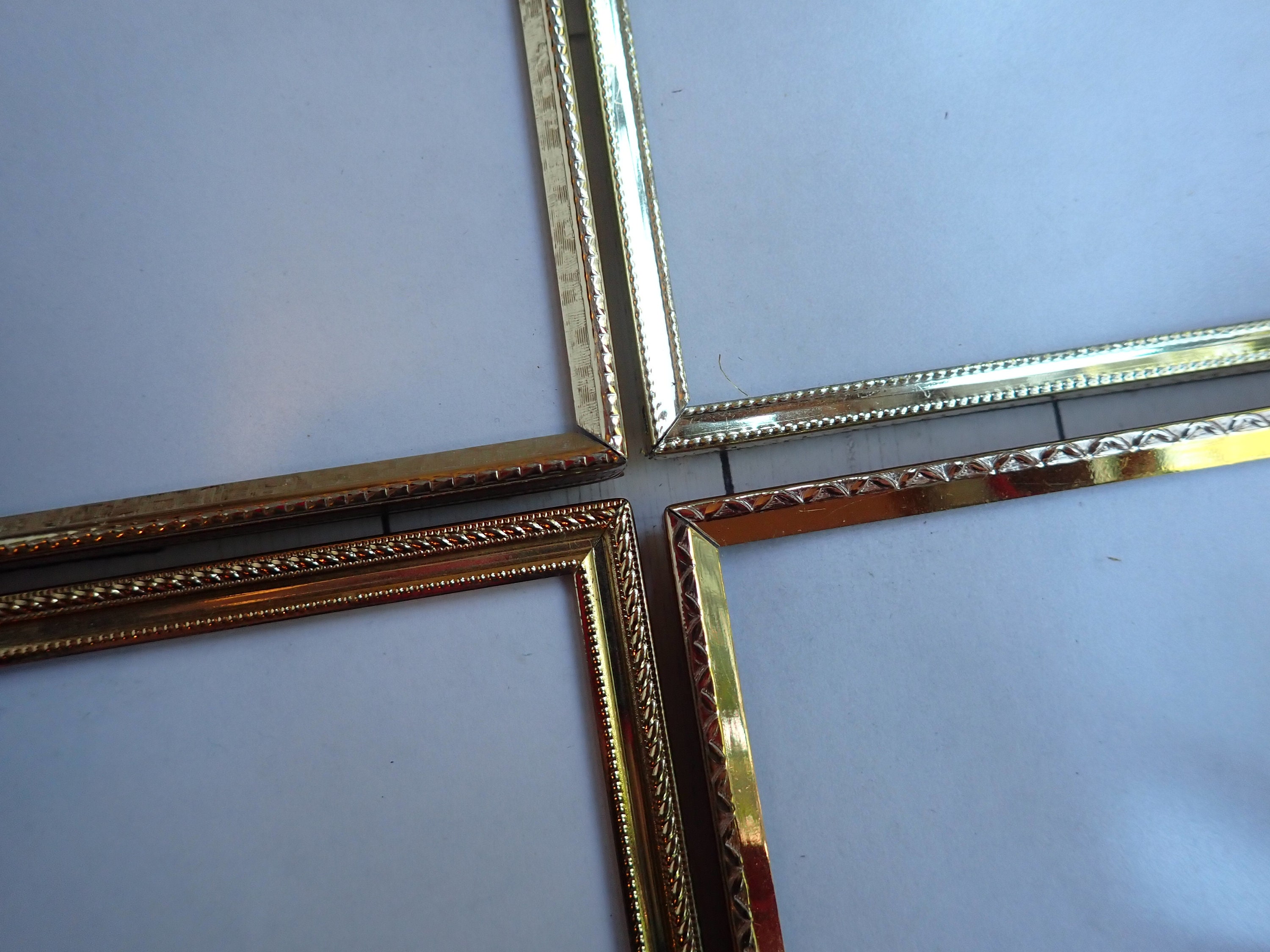 Vintage 4x5 Metal Gold Brass Colored Photo Picture Frame Set of 4