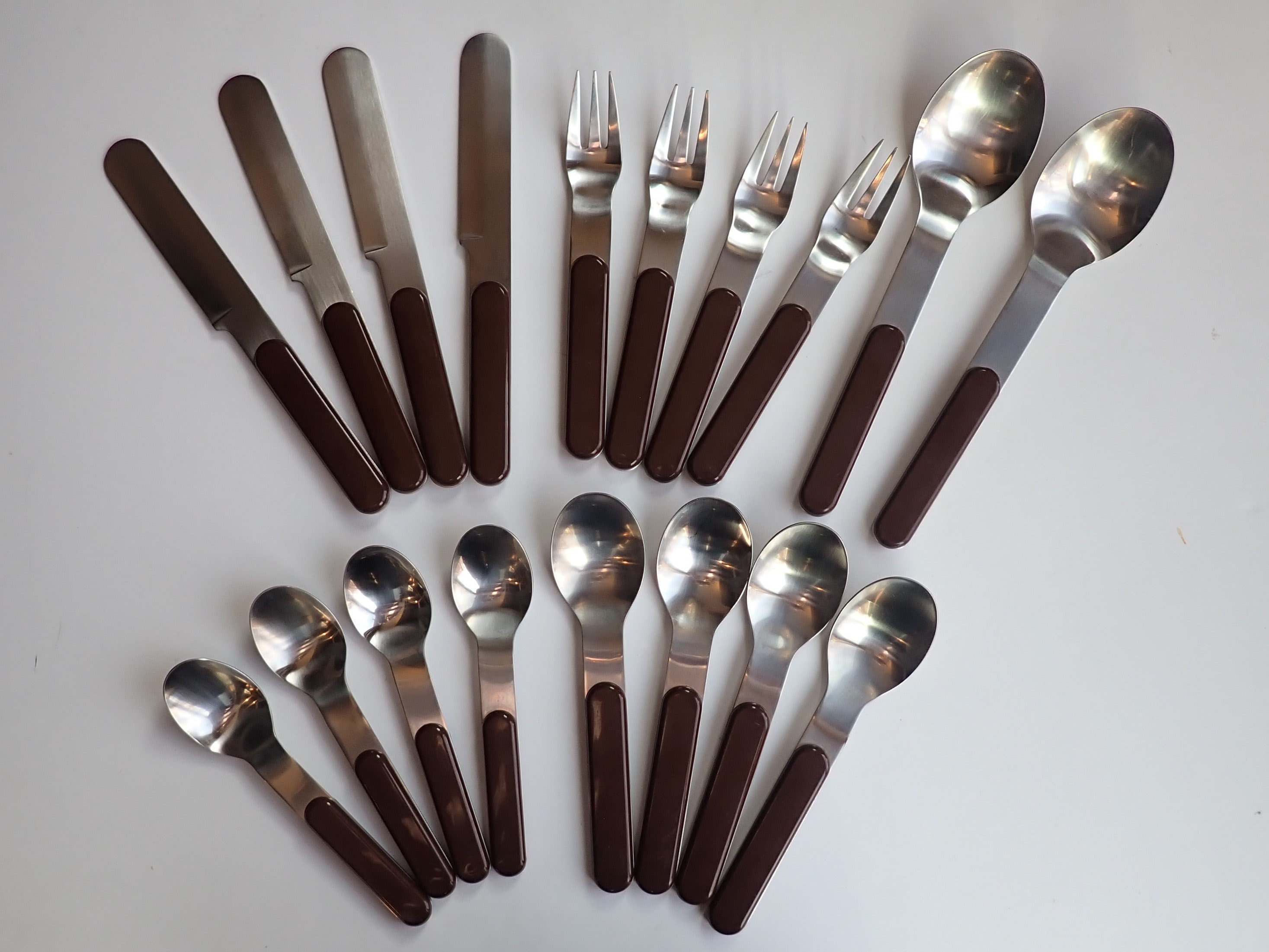 Vintage Dansk Summer House Brown Flatware Silverware Set of 16 Plus 2