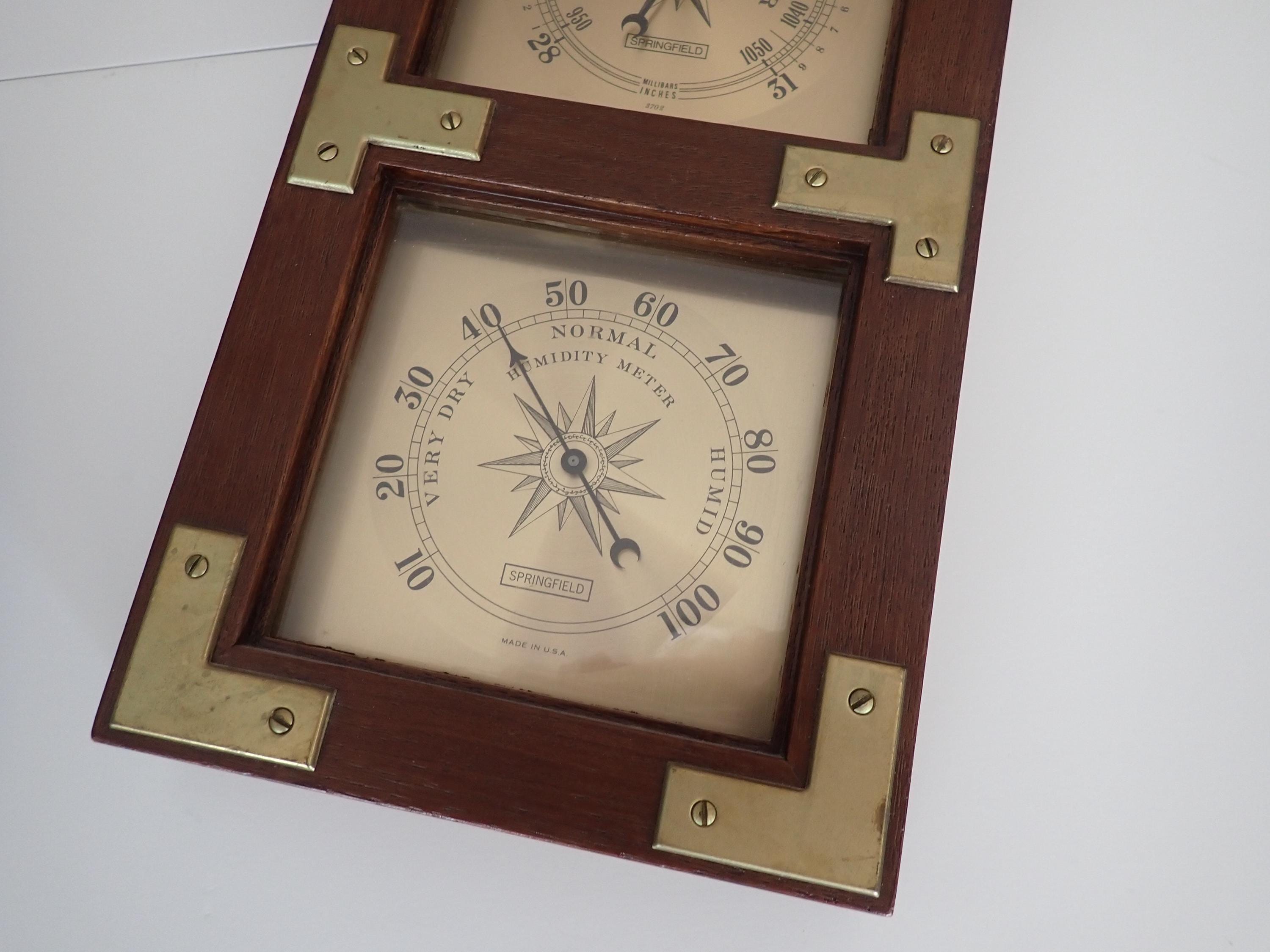 Springfield Instrument Co Vintage Weather Station Wall Hanging Temperature Humidity Gauge ...