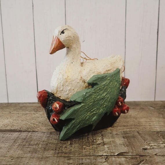 Vintage HOUSE OF HATTEN 1989 Six Geese a Laying Ornament Figurine 12 Days of Christmas Collection
