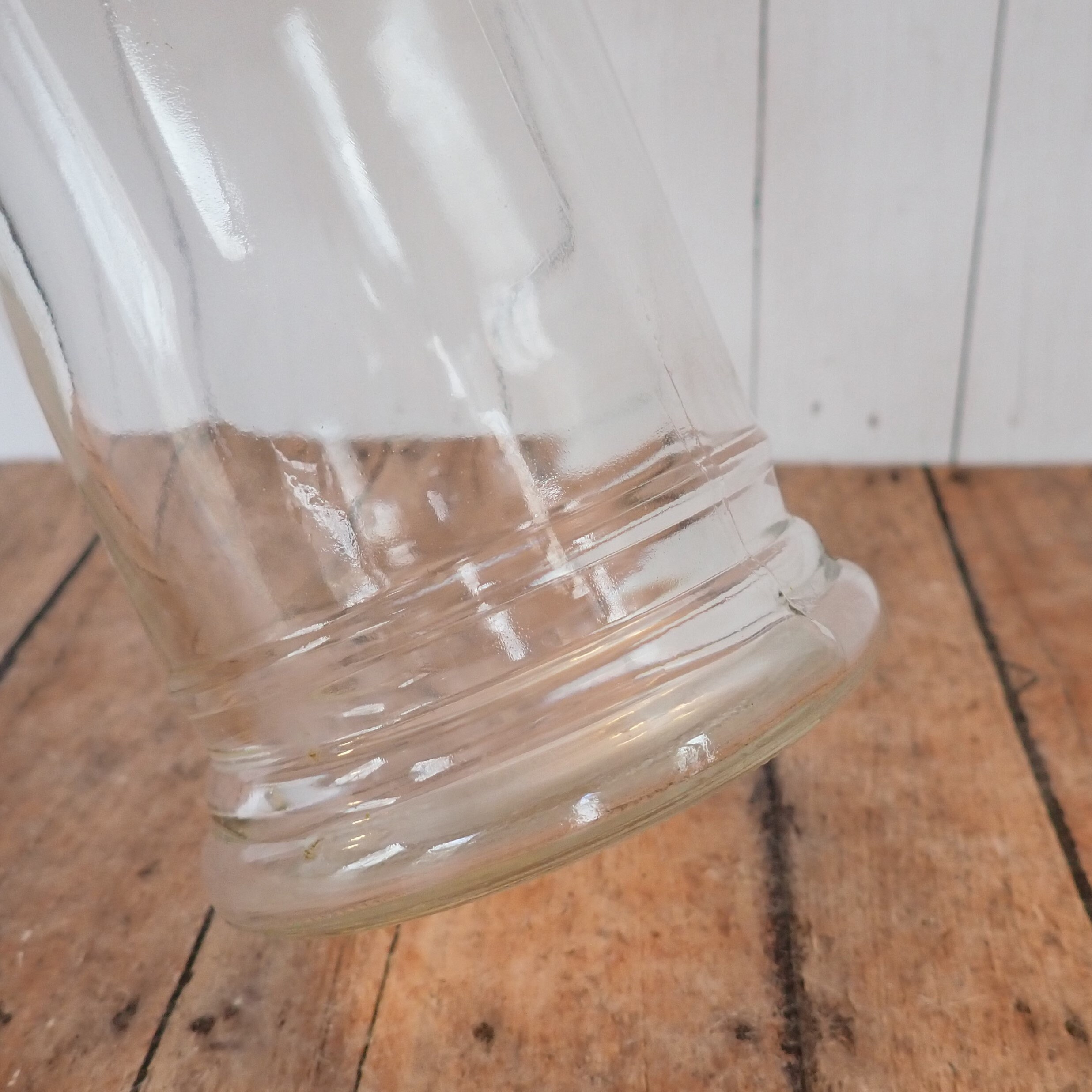 Vintage Clear Glass Lavoris Bottle Apothecary Style Bottle with White