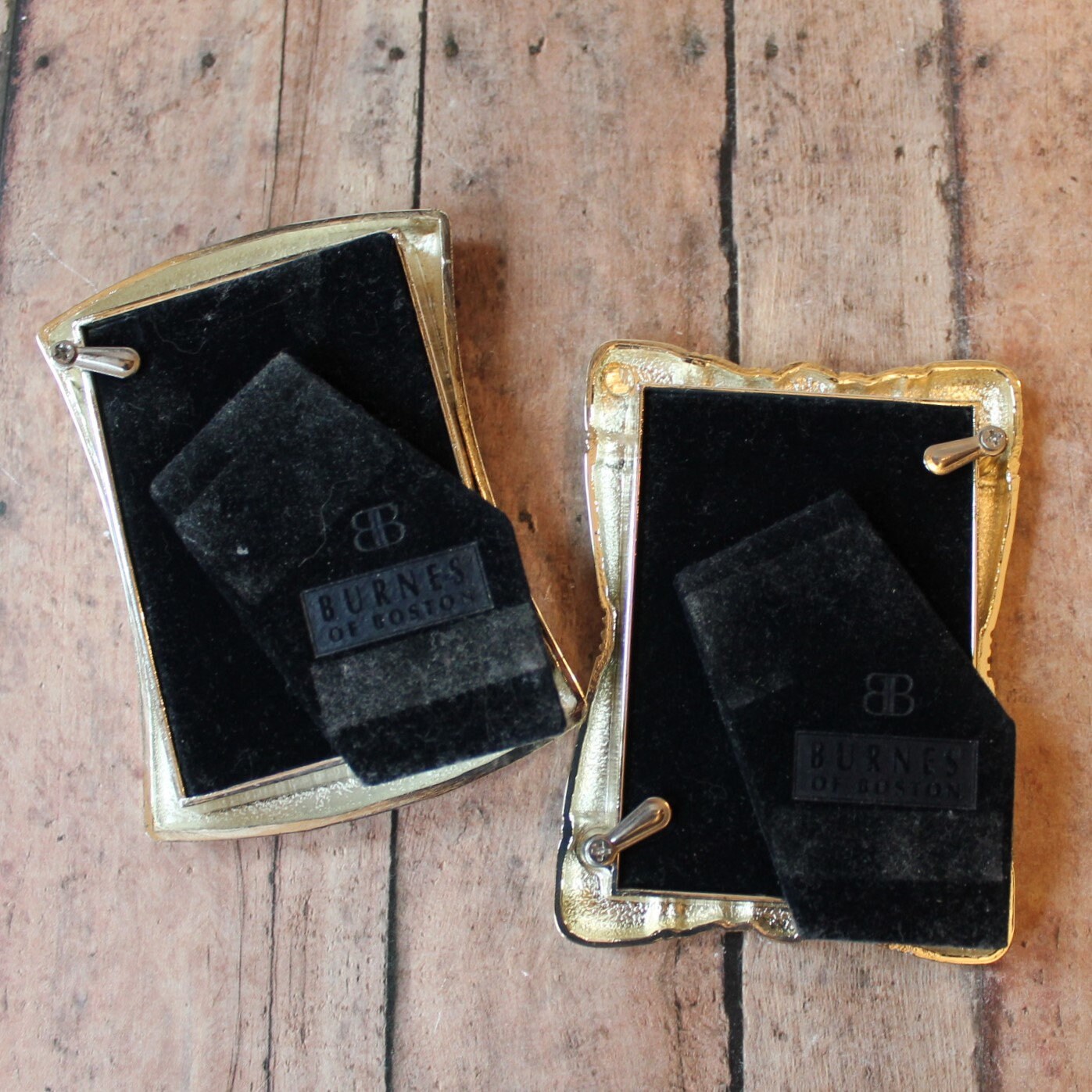 Vintage Silver Metal Photo Picture Frame 2x3 Set of 2 with Etched Vine