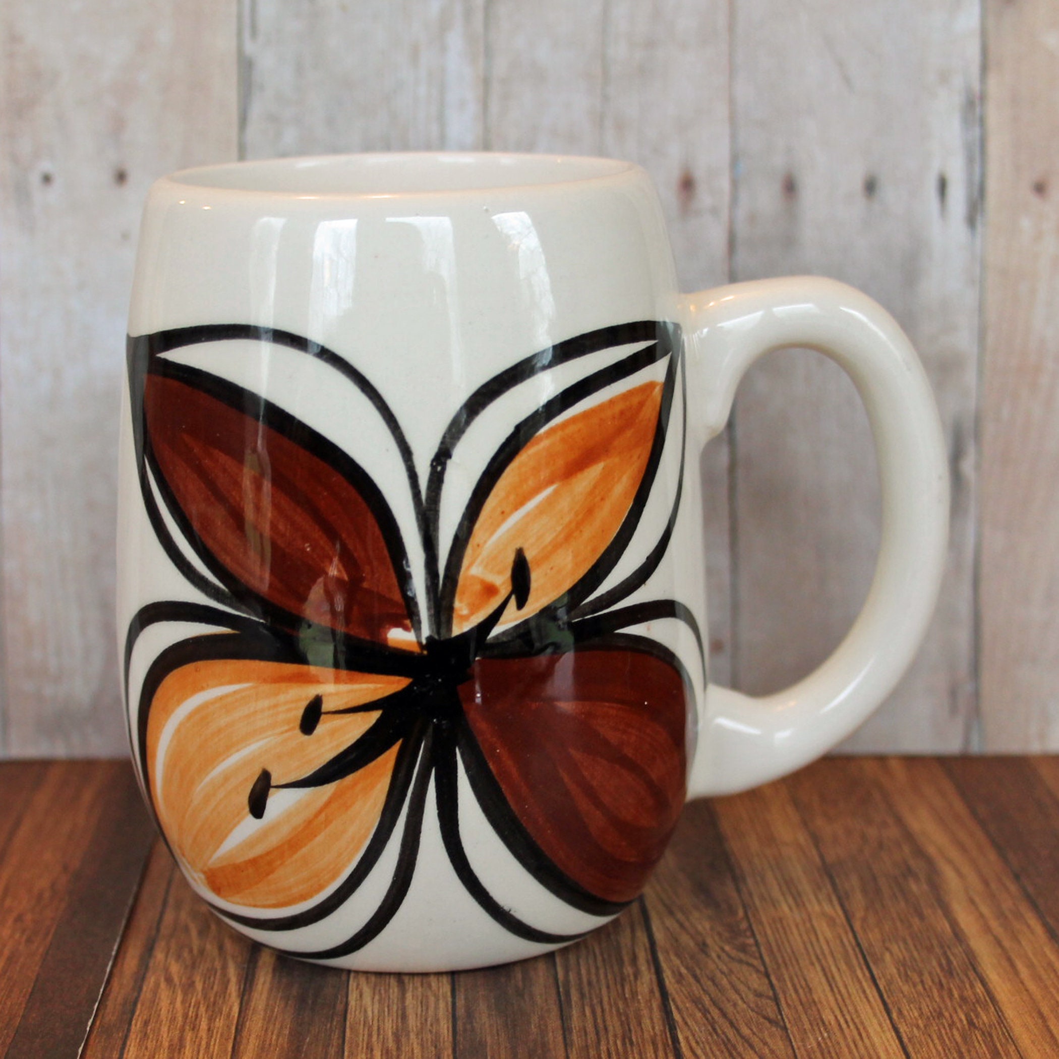 Vintage Hawaiian Ceramic Souveinir Mug Hand Made Pottery White with