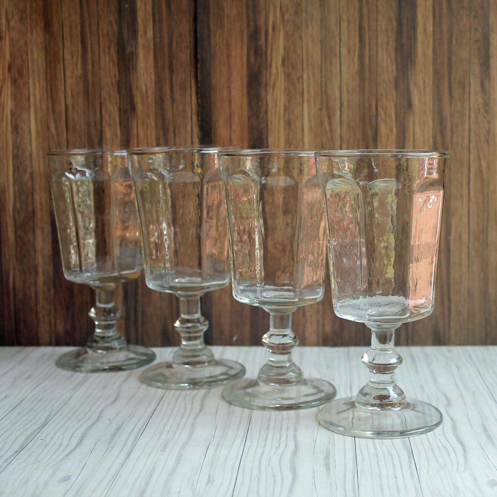Vintage Lenox ANTIQUE CLEAR 6 Juice Glass Set of 4 Flat Panel Design