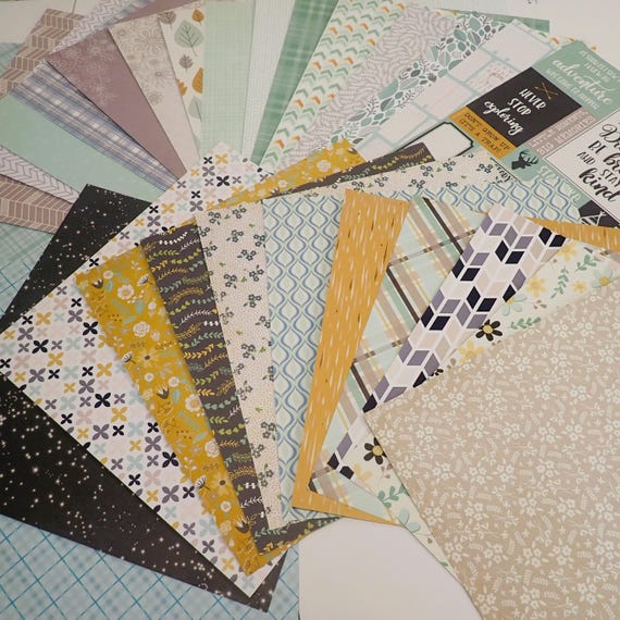 Hiking Camping Scrapbook Paper Kit 12x12 Set of 30 Sheets + Journal Cards Nature Outdoors Trail