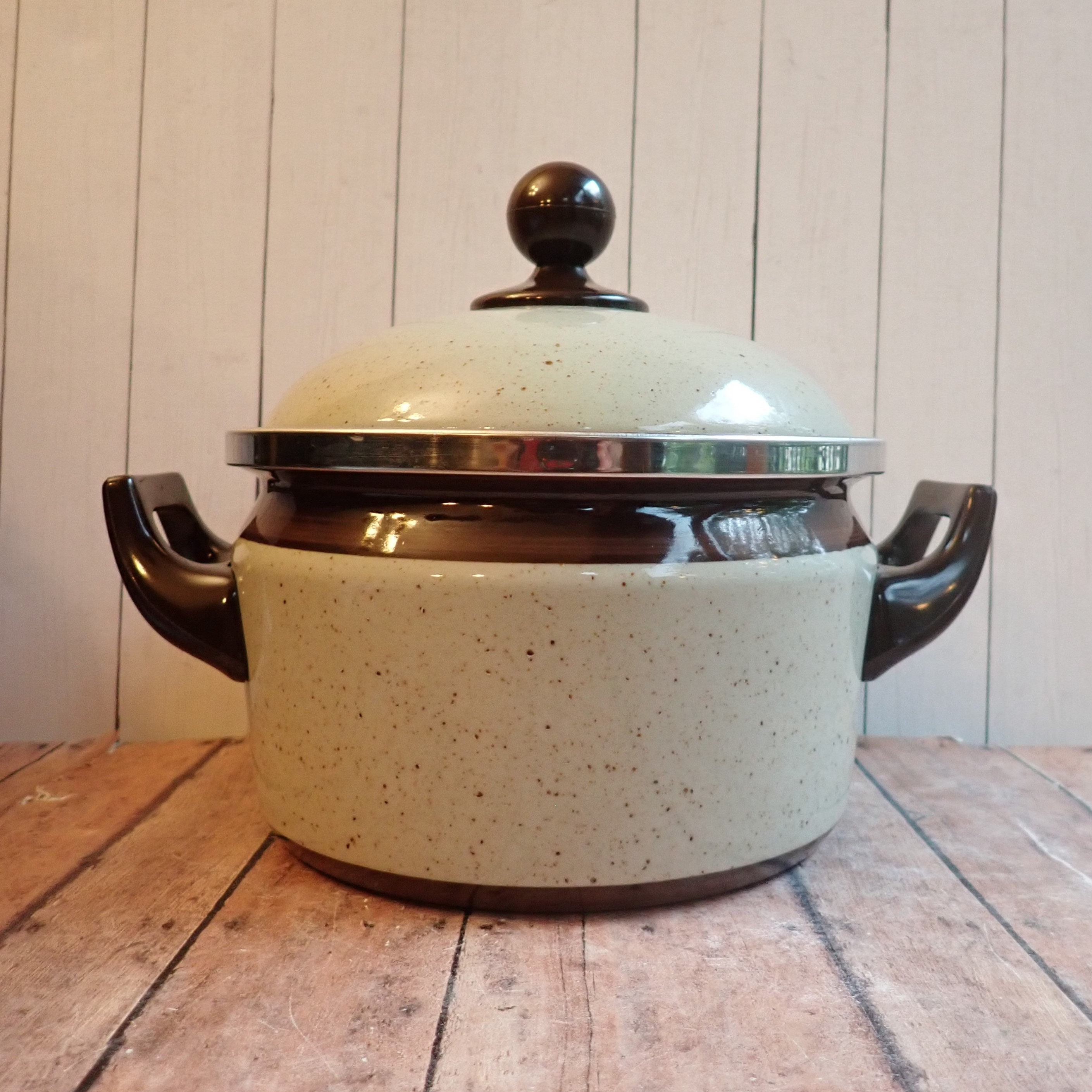 Vintage Kitchen Cooking Herma West German Enamel Pan Set 1960s Casserole Cook  Pots Blue