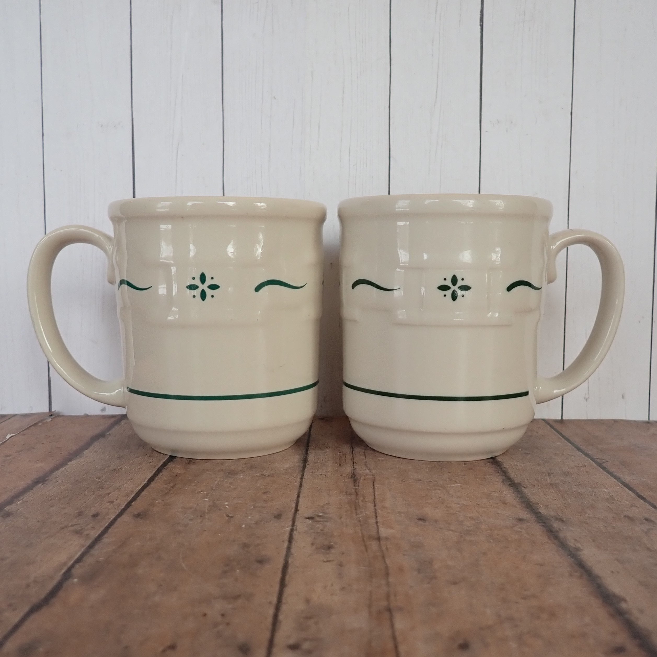 Vintage Longaberger Pottery WOVEN TRADITIONS Heritage Green Ceramic Mug