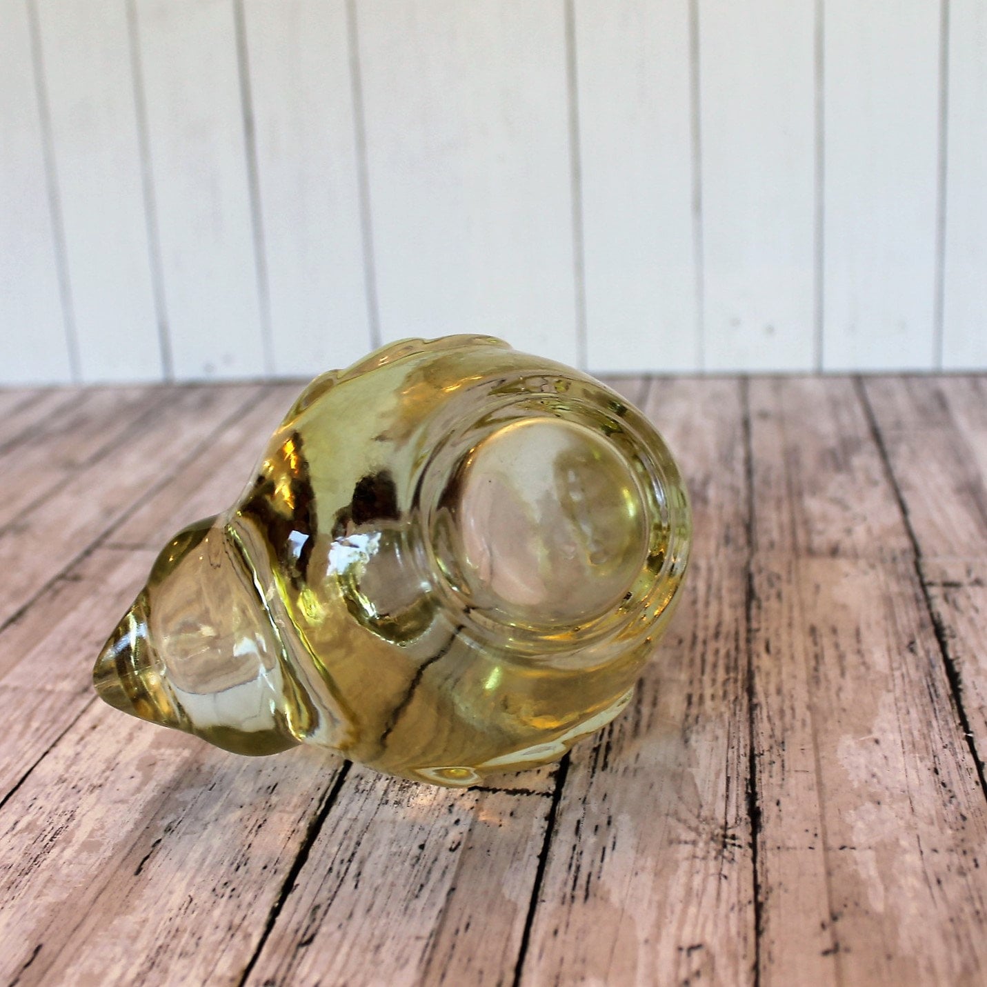 Vintage INDIANA GLASS Light Yellow Bird Votive or Tealight Candle