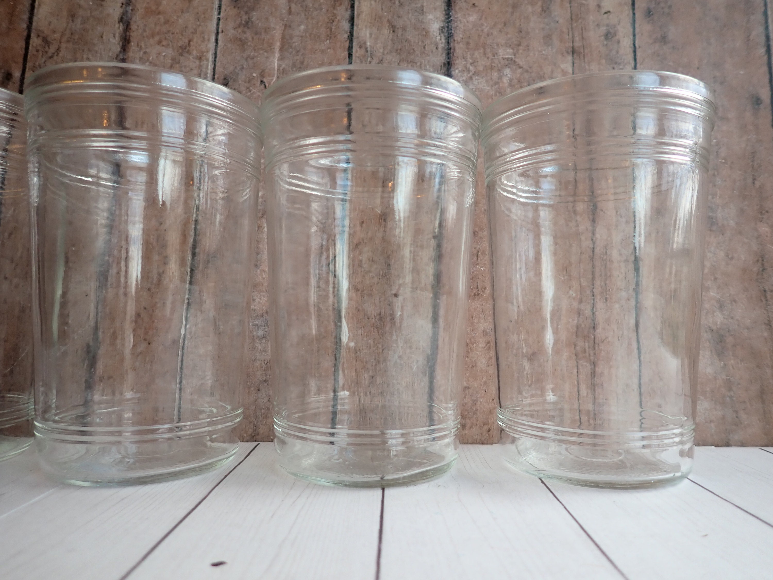 Vintage Clear Glass Jelly Jar Juice Glasses Tumblers Set of 6 Clear  Drinking Glass 