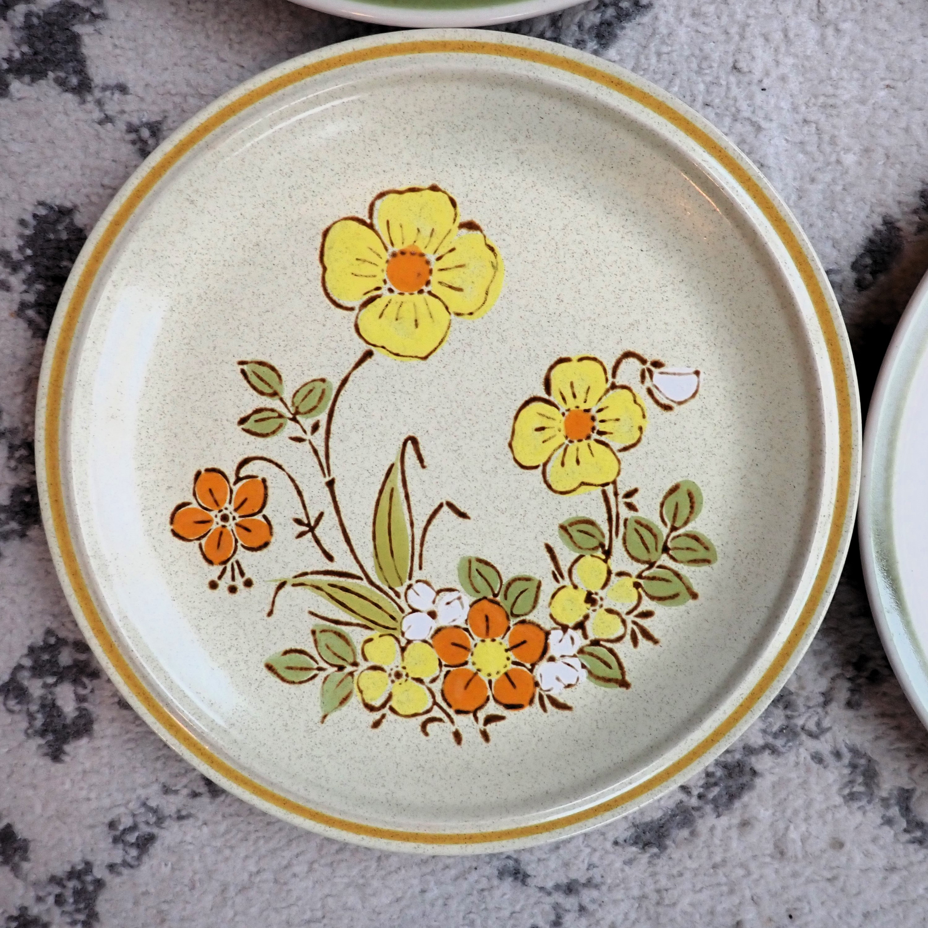 Matching Plate Vintage Mismatched Stoneware Dinner Plate Set of 4 Mix and Match Plates ...