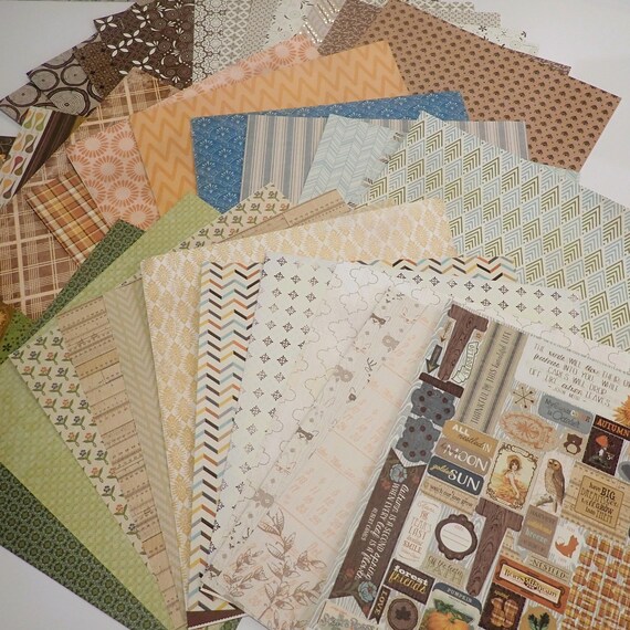 12x12 Scrapbook Paper Set of 36 Sheets Farmhouse Nature Outdoors Camping Hiking Trail