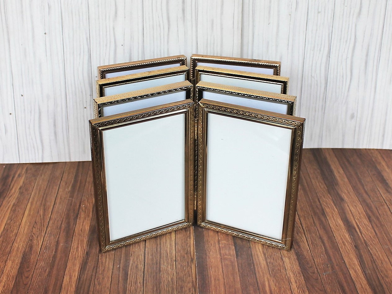 vintage-3x5-double-hinged-metal-gold-brass-photo-picture-frame-set-of-4