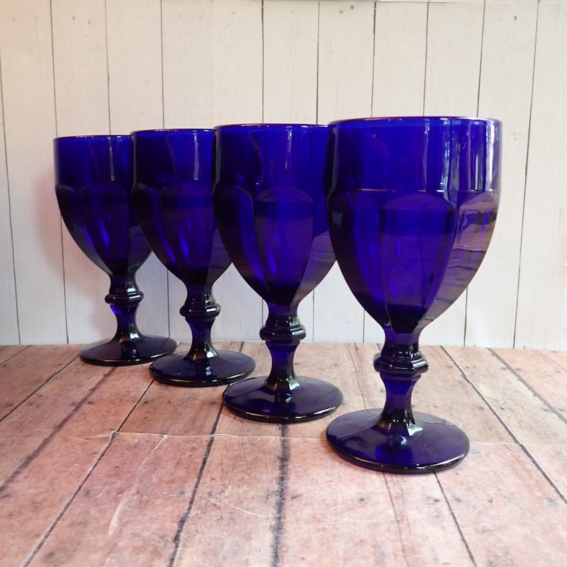 Cobalt Blue Goblets - Etsy