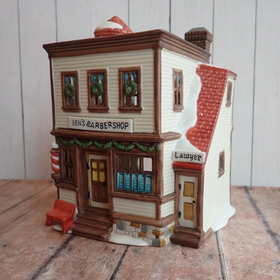 Dept 56 New England Village Bens Barbershop Heritage Village Collection 1988 with Box