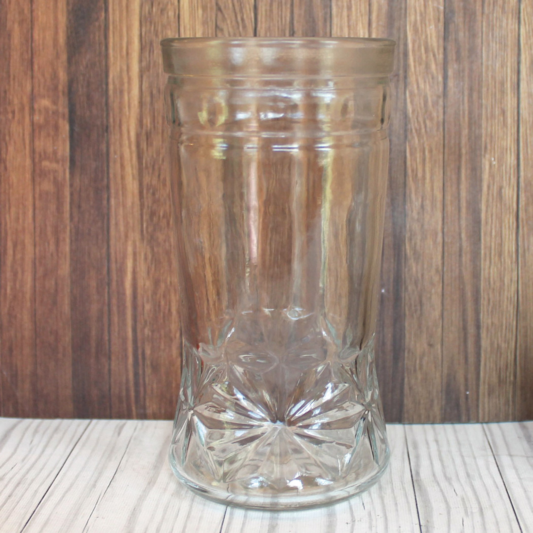 Vintage Clear Jelly Jar Tumblers Set of 8 Diamond Star Starburst Design