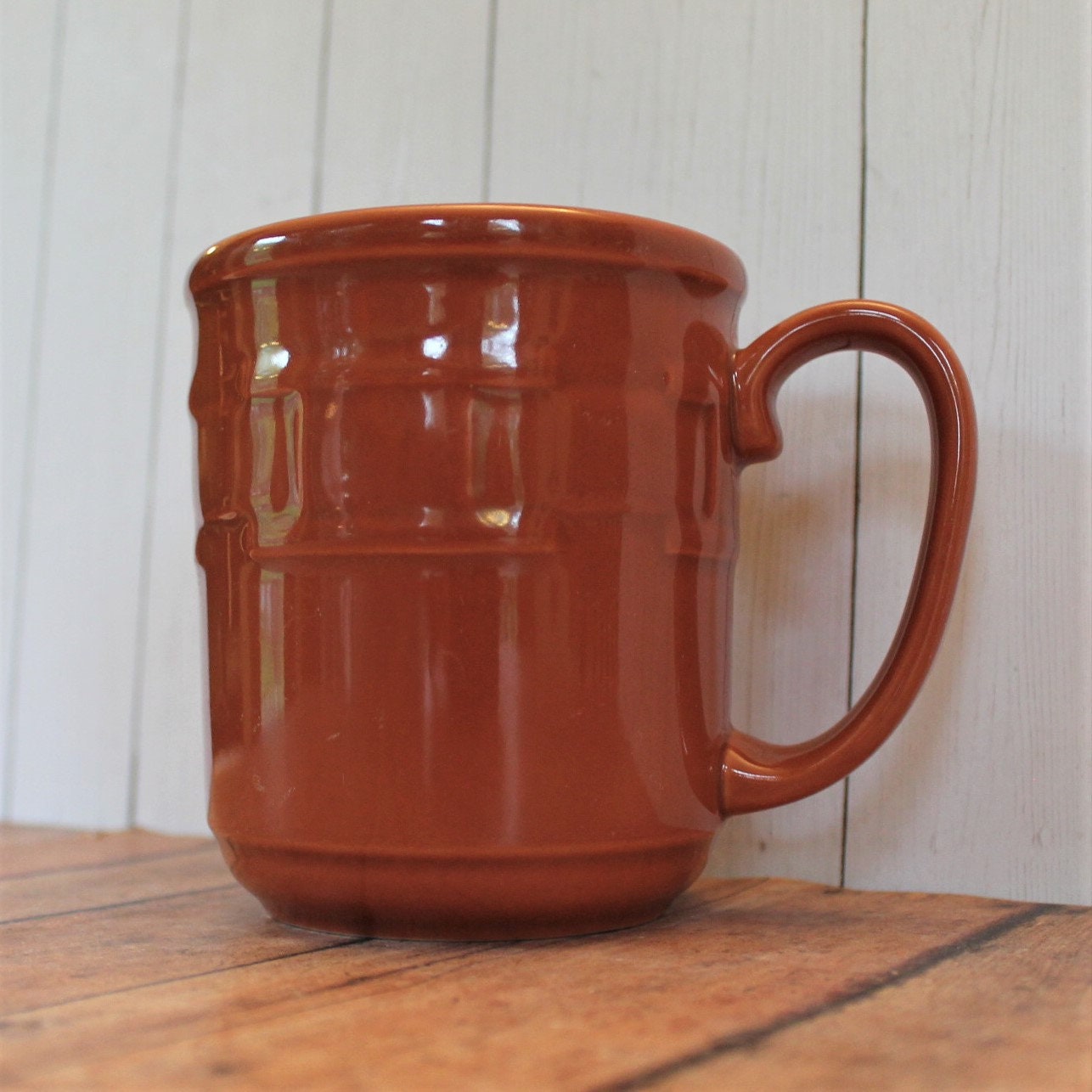 Vintage Longaberger Pottery WOVEN TRADITIONS Spice Orange Ceramic Mug