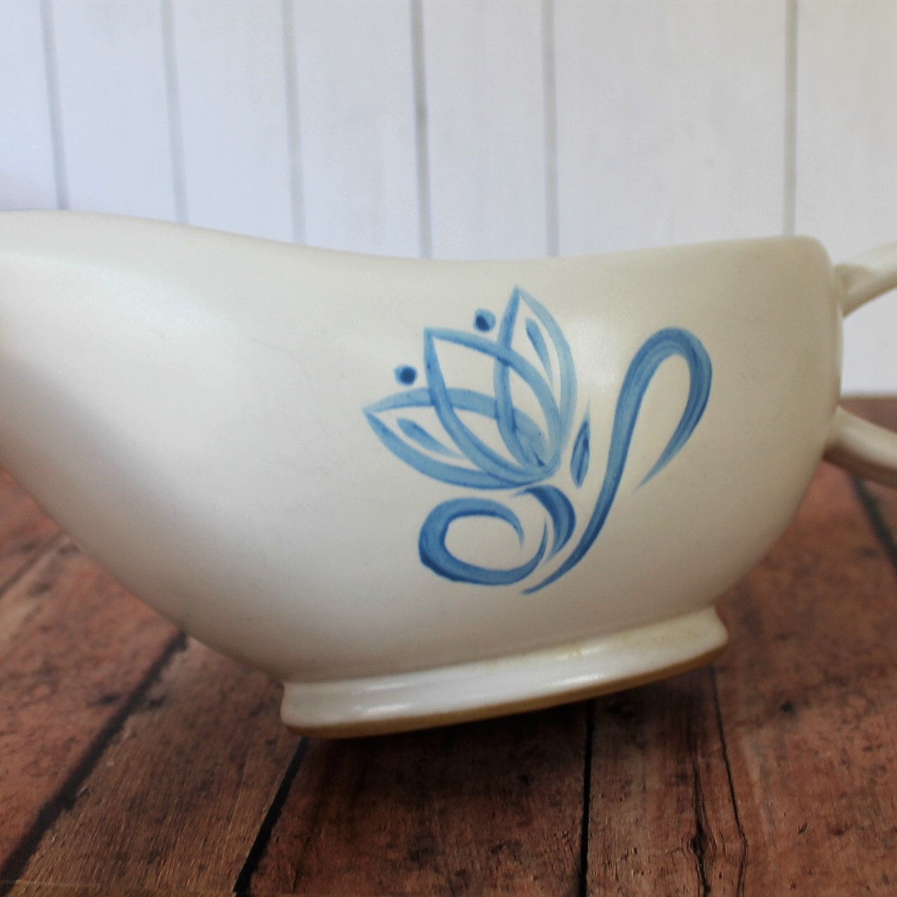 Vintage Denby PRIDE Ceramic Gravy Boat White with Blue Tulip Etsy