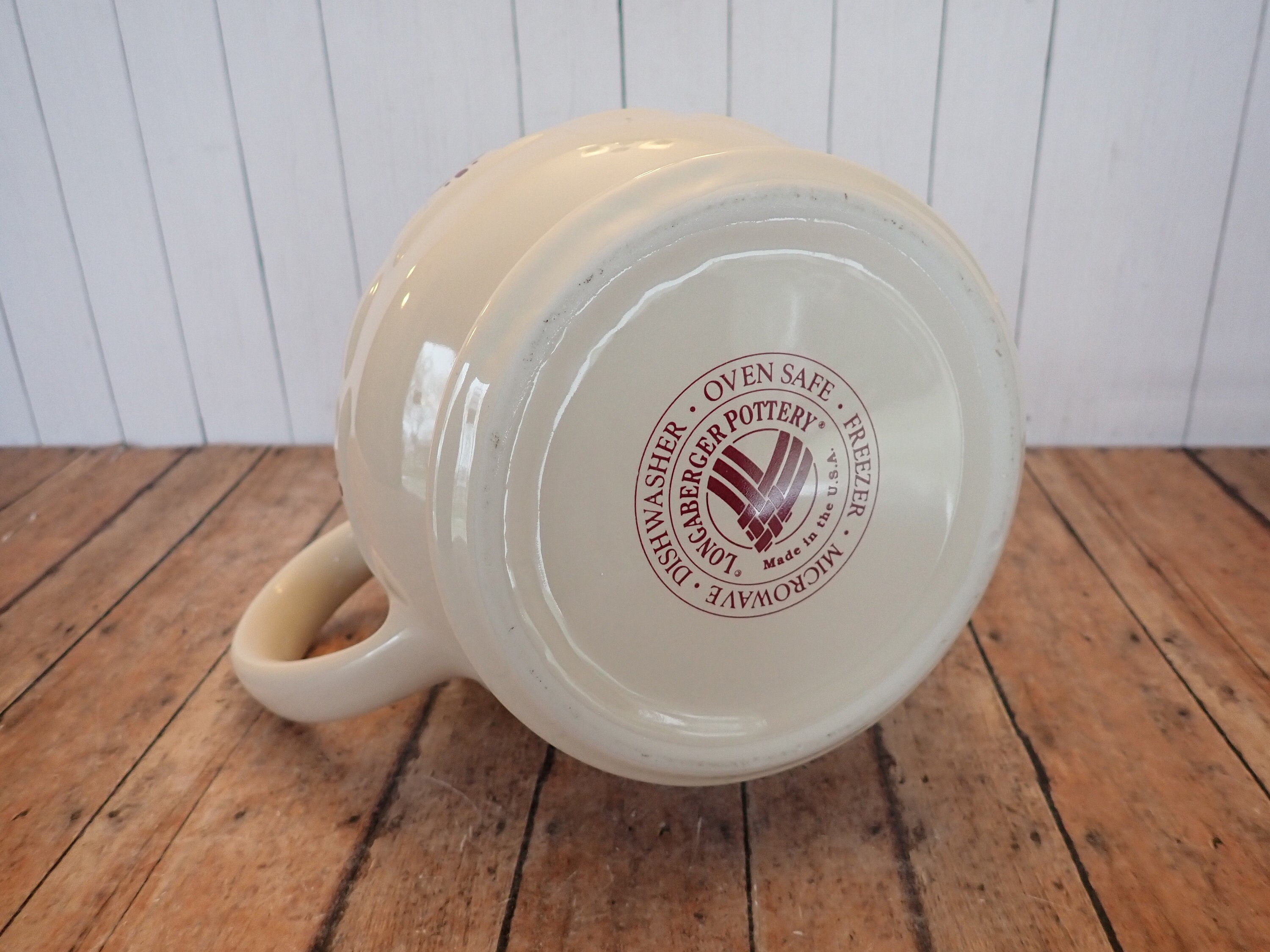 Vintage Longaberger Pottery WOVEN TRADITIONS Red Ceramic 64 oz. Pitcher