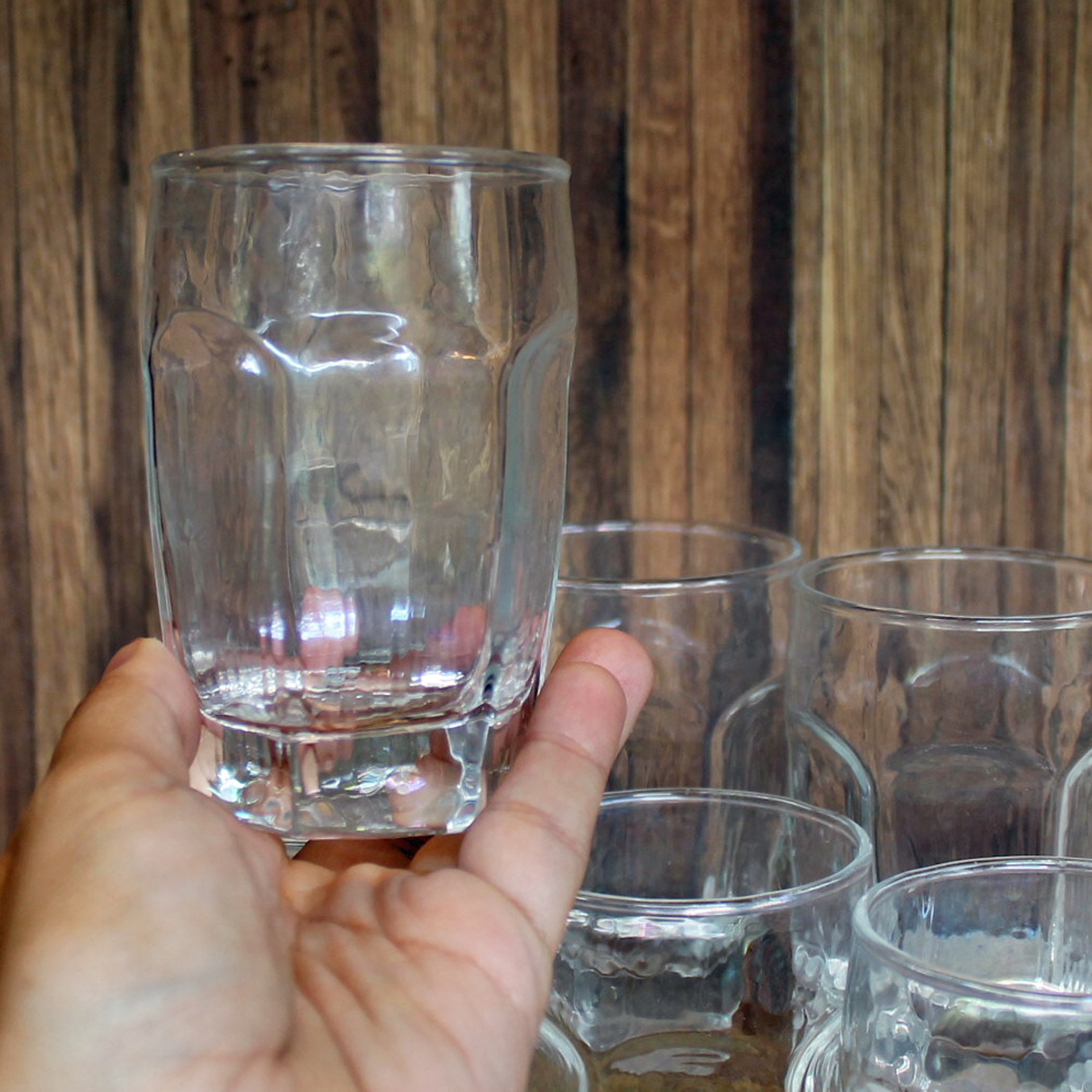 Vintage Libbey CHIVALRY Clear Juice Glasses Set of 8 Flat Paneled Small