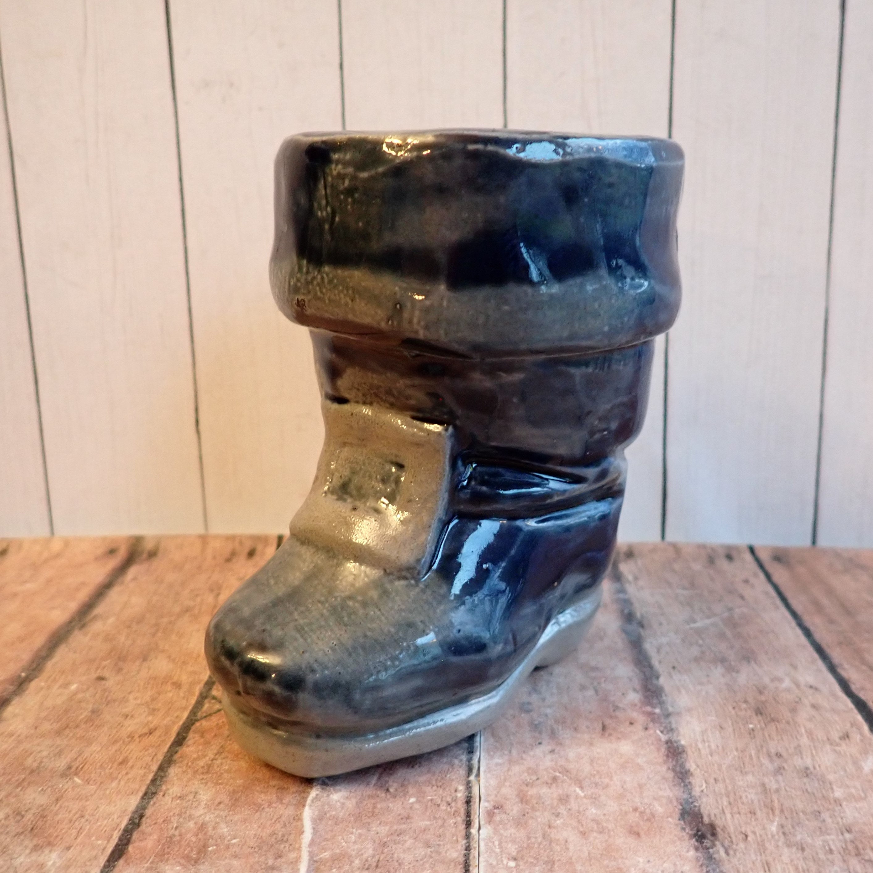 Vintage ROWE Pottery Works RPW Santa Boot Votive Candle Holder Christmas Decor Figurine Single