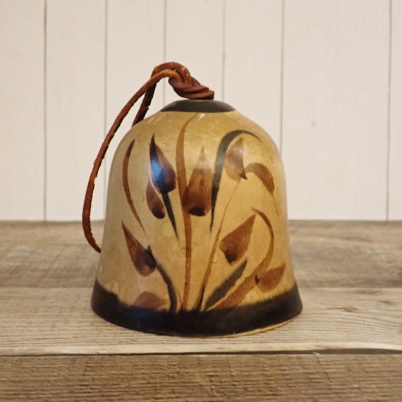 Vintage Pacific Stoneware Hanging Bell Windchime Mid Century Modern Wind Chime California Pottery