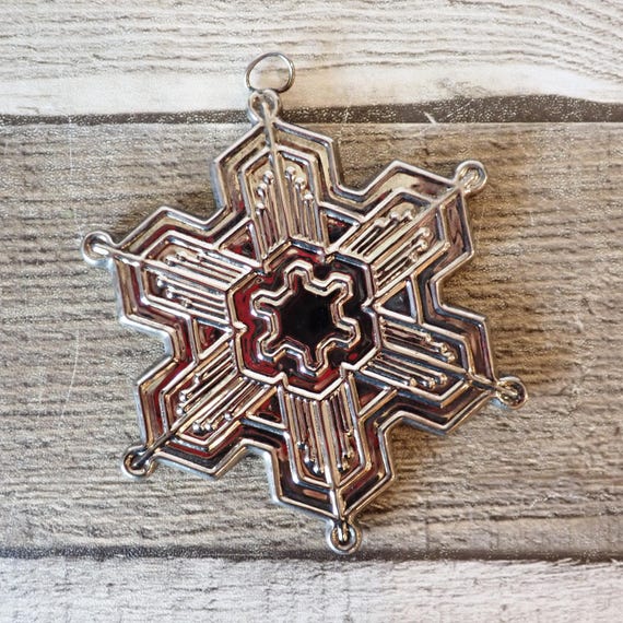 Vintage Silver Plated Snowflake Christmas Ornament