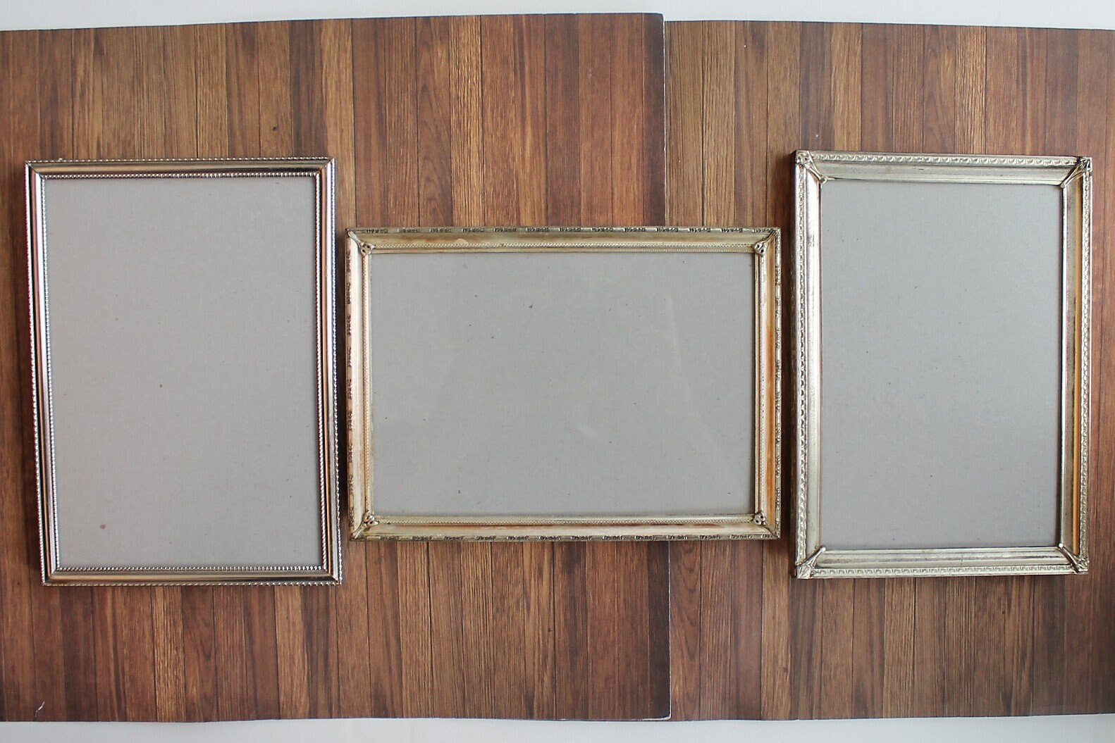 Vintage Silver Metal 5x7 Photo Picture Frame Set of 3 Frames with ...