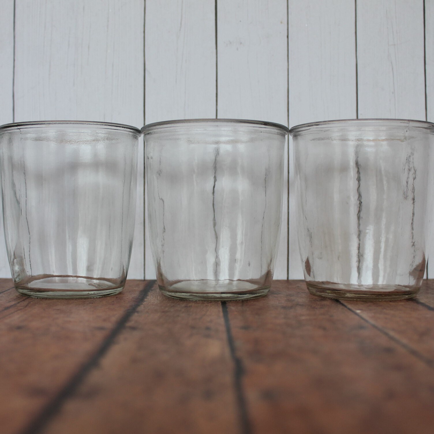 Vintage Jelly Jar Juice Glasses 8 oz. Tumblers Set of 4 Clear Drinking